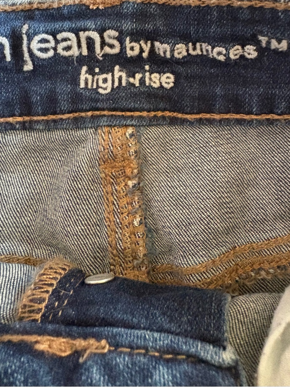 Maurices High-Waist Button-Front Denim Shorts - Blue - Picture 3 of 4